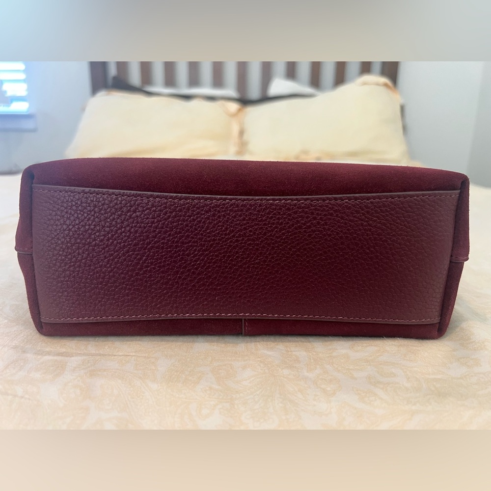 NWT never used Kate Spade Suede Small Shoulder Bag in Dark Merlot - Picture 3 of 7